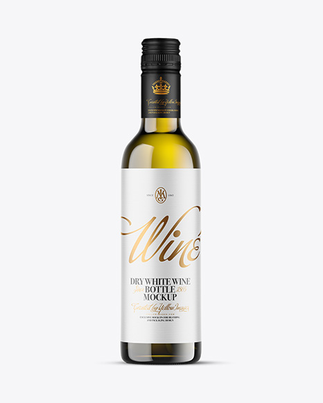 Antique Green Glass White Wine Bottle Mockup - Packaging mockups
