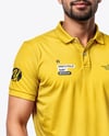 Man Wearing Polo Shirt and Jeans Mockup