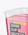 Clear Plastic Cup with Drink Mockup