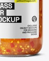 Glass Jar with Hot Pepper Jelly Mockup