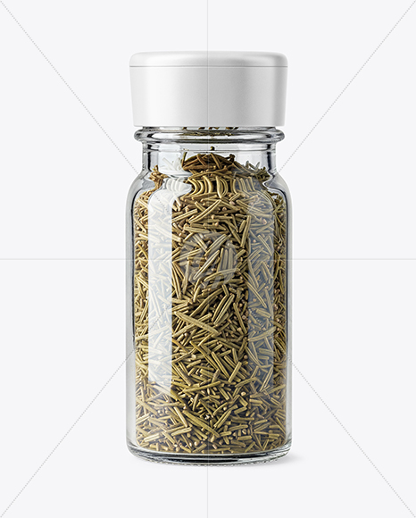 Glass Spice Jar with Rosemary Mockup