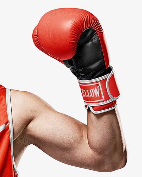 Man Wearing Boxing Jersey and Shorts with Champion Belt Mockup