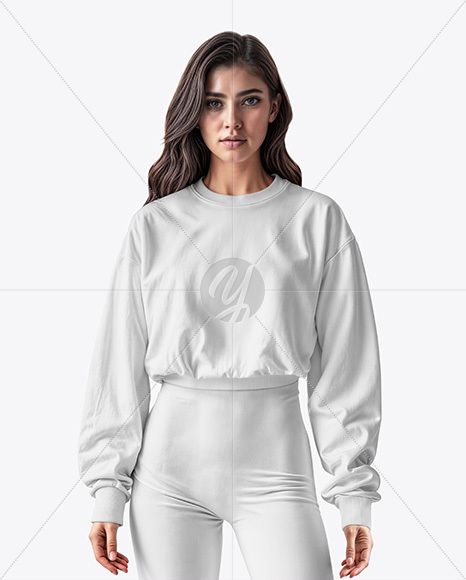 Woman Wearing Sweatshirt & Leggings Mockup