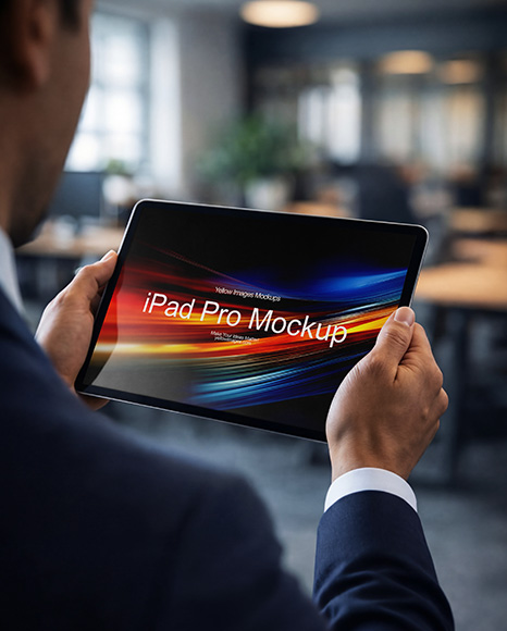 Man Holding iPad Mockup - Branding mockup
