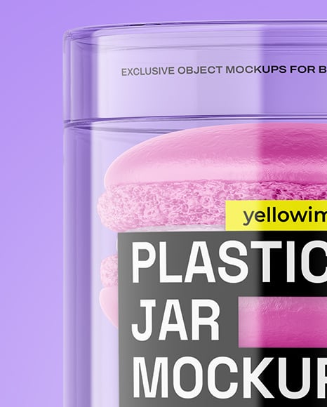 Clear Plastic Tube with Macaron Cookies Mockup