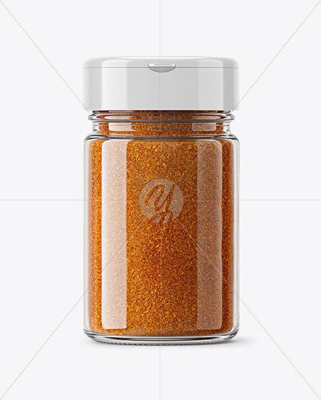 Glass Jar with Garam Masala Seasoning Mockup