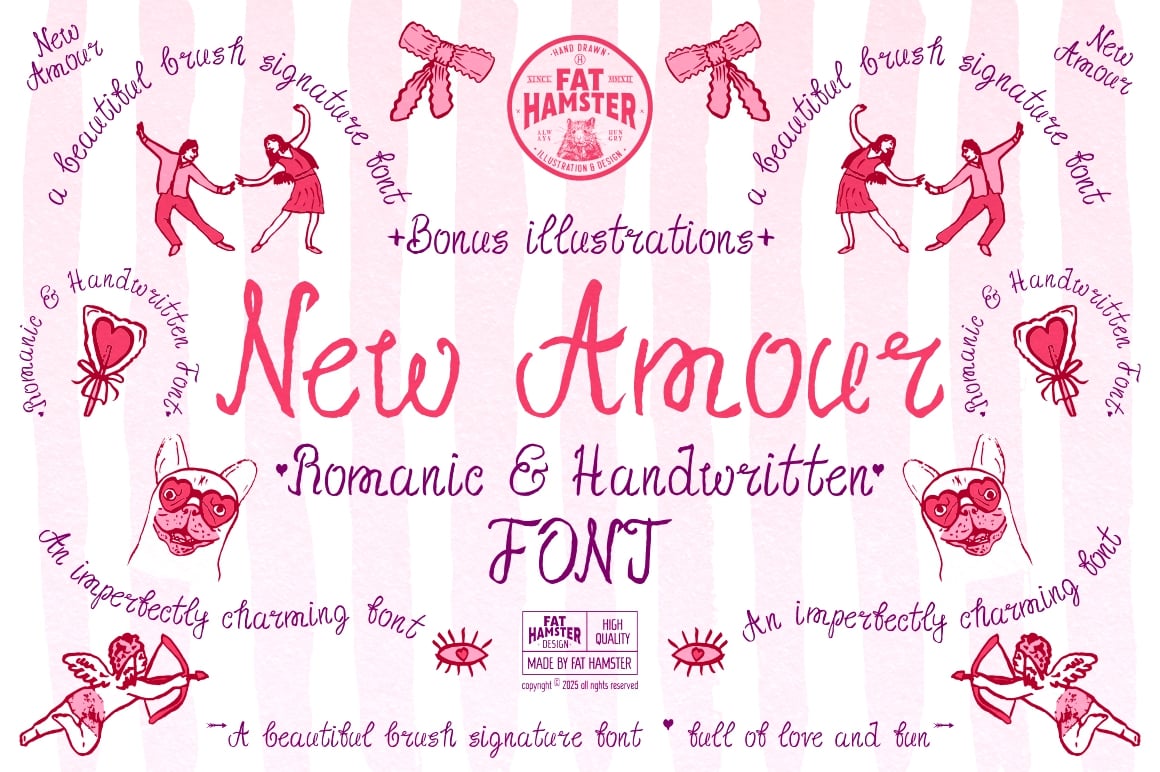 New Amour romantic handwritten font