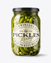 Clear Glass Jar with Pickled Green Beans Mockup