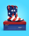 Cowboy Boots on Shoe Box Mockup
