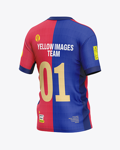 Soccer Jersey Mockup - Back Half Side View