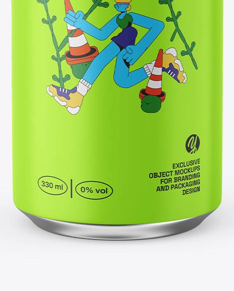 330ml Aluminium Can With Matte Finish Mockup