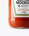 Glass Bottle with Tomato Ketchup Mockup