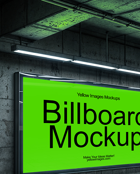 Billboard in Subway Station Mockup