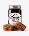 Glass Jar with Knotweed Honey Mockup