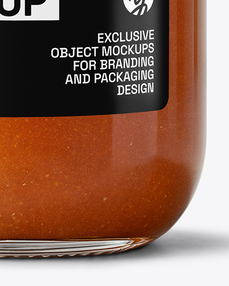Glass Jar with Lobster Bisque Mockup