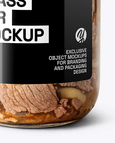 Glass Jar with Clamp Lid Filled Stewed Meat Mockup