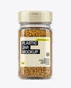 Square Plastic Jar with Fenugreek Seeds Mockup
