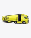 Semi Trailer Truck Mockup - Front Half Side View