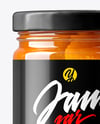 Glass Jar with Apricot Preserves Mockup