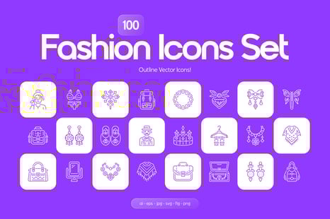 Fashion Icons Set - Linear icons