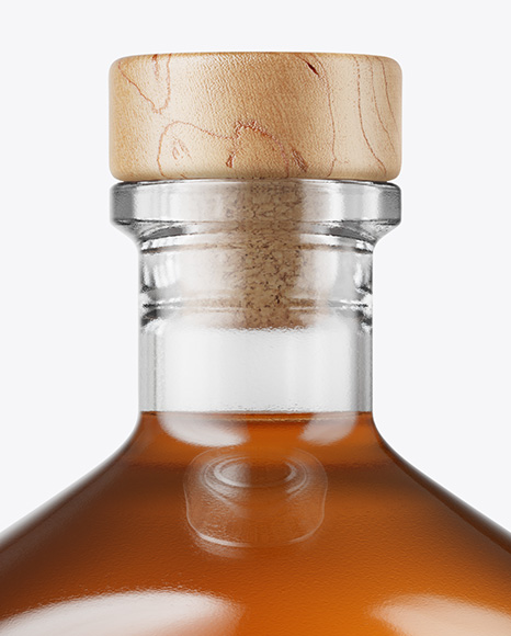 Clear Glass Whisky Bottle Mockup