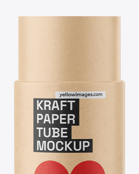Opened Kraft Paper Tube Mockup