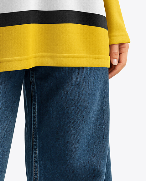 Woman Wearing Ice Hockey Jersey Mockup