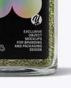 Square Glass Jar with Dill Weed Spice Mockup