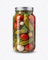 Glass Jar Filled Pickles and Pickled Tomatoes Mockup