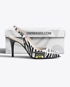 Glossy Slingback with Shoe Box Mockup