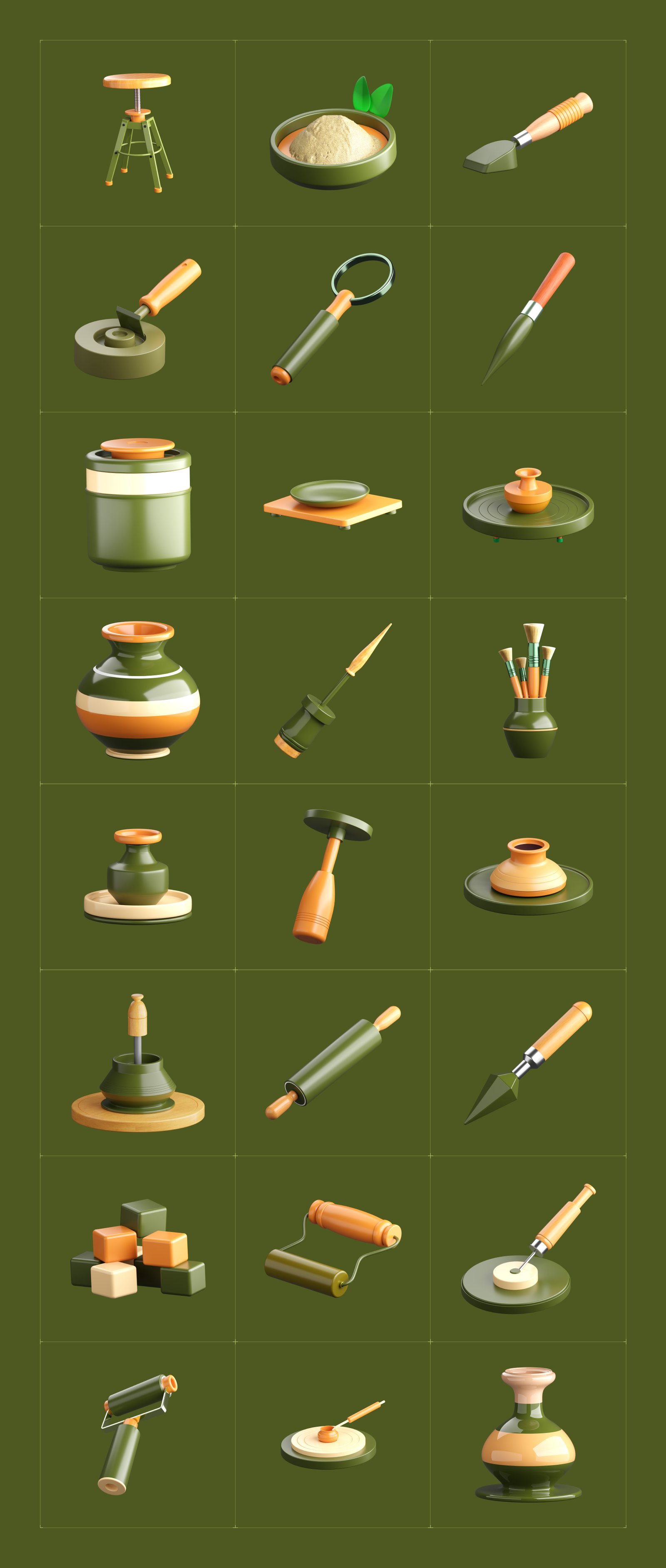 3D Pottery Icon Collection