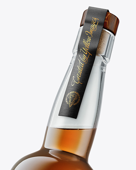 Tall Whiskey Bottle with Tube Mockup