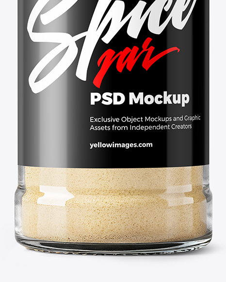 Spice Glass Jar with Garlic Powder Mockup