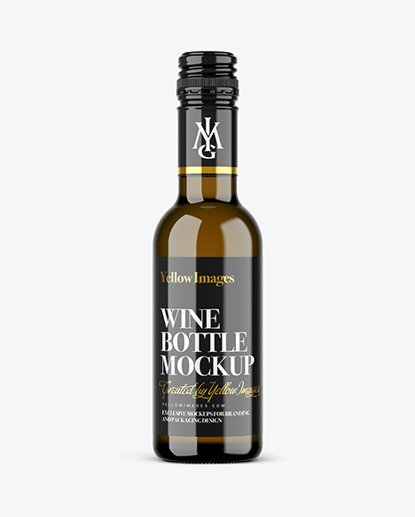 250ml Color Glass Wine Bottle Mockup