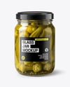 Glass Jar with Pickled Okra Mockup