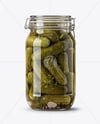 Сlamp Lid Glass Jar with Wholes Pickles Mockup