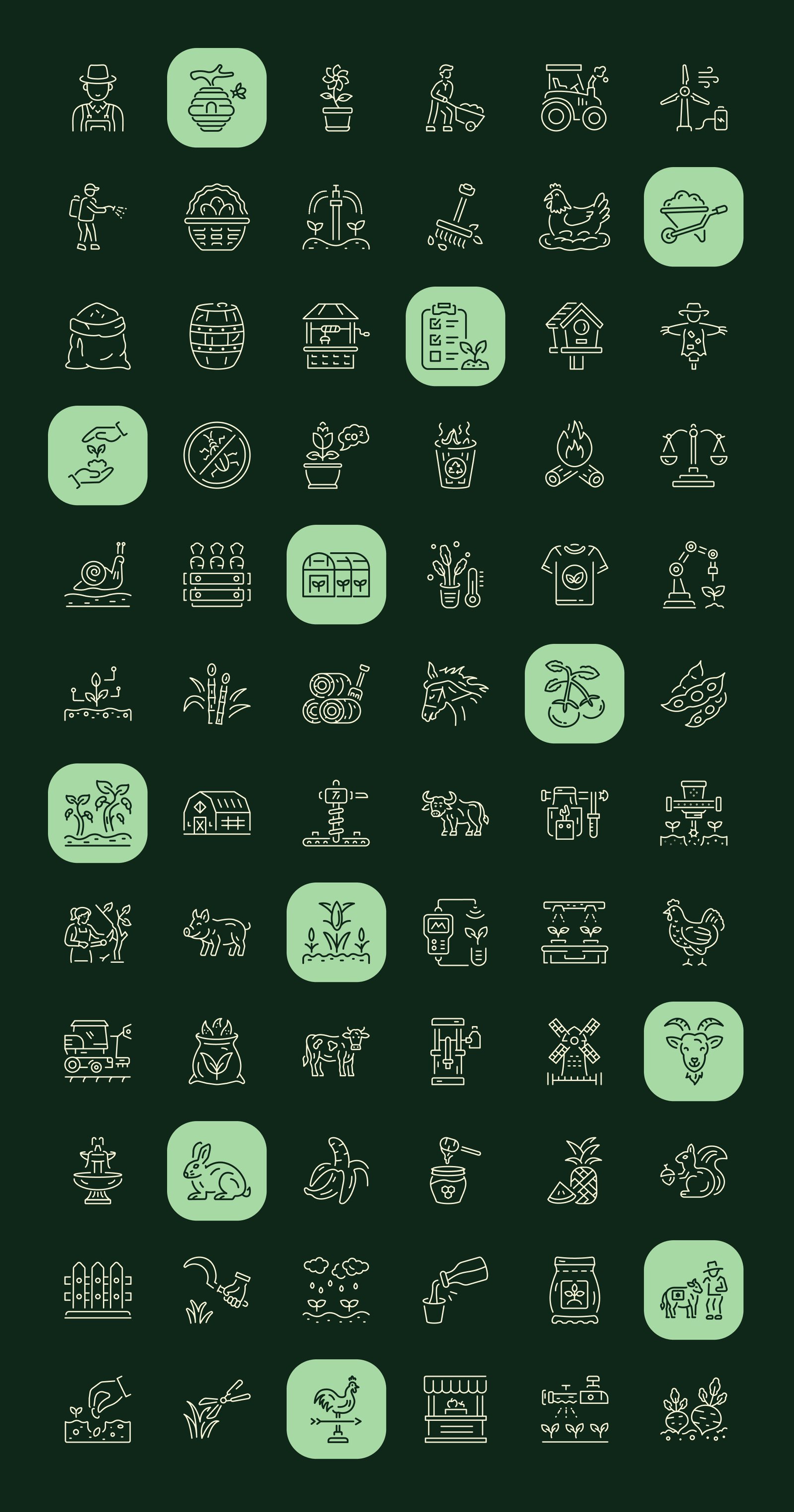 Farm and Agriculture Icon Collection