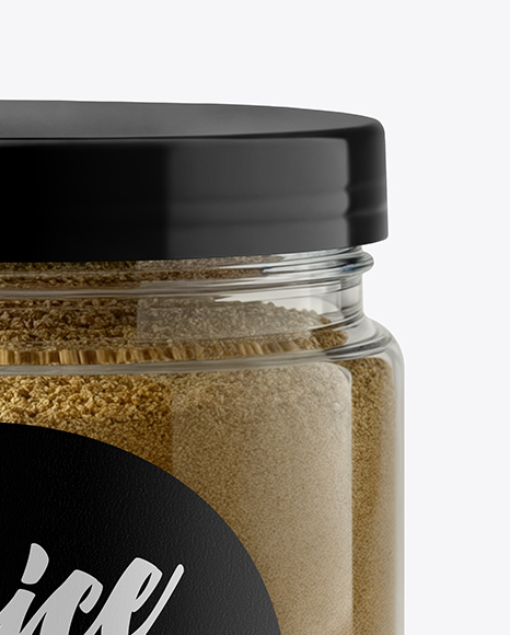 Plastic Jar with Ground Cardamom Mockup