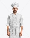Man Wearing Chef Uniform and Chef Hat Mockup