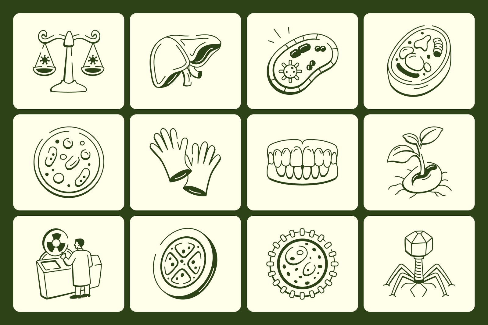 Biology Doodles Icon Pack