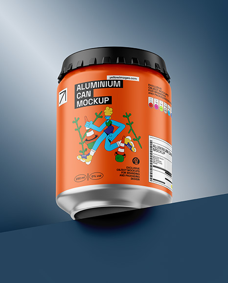 Aluminium Can With Matte Finish Mockup - 250ml can mockup