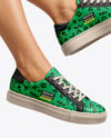 Pair of Sneakers on Woman's Legs Mockup