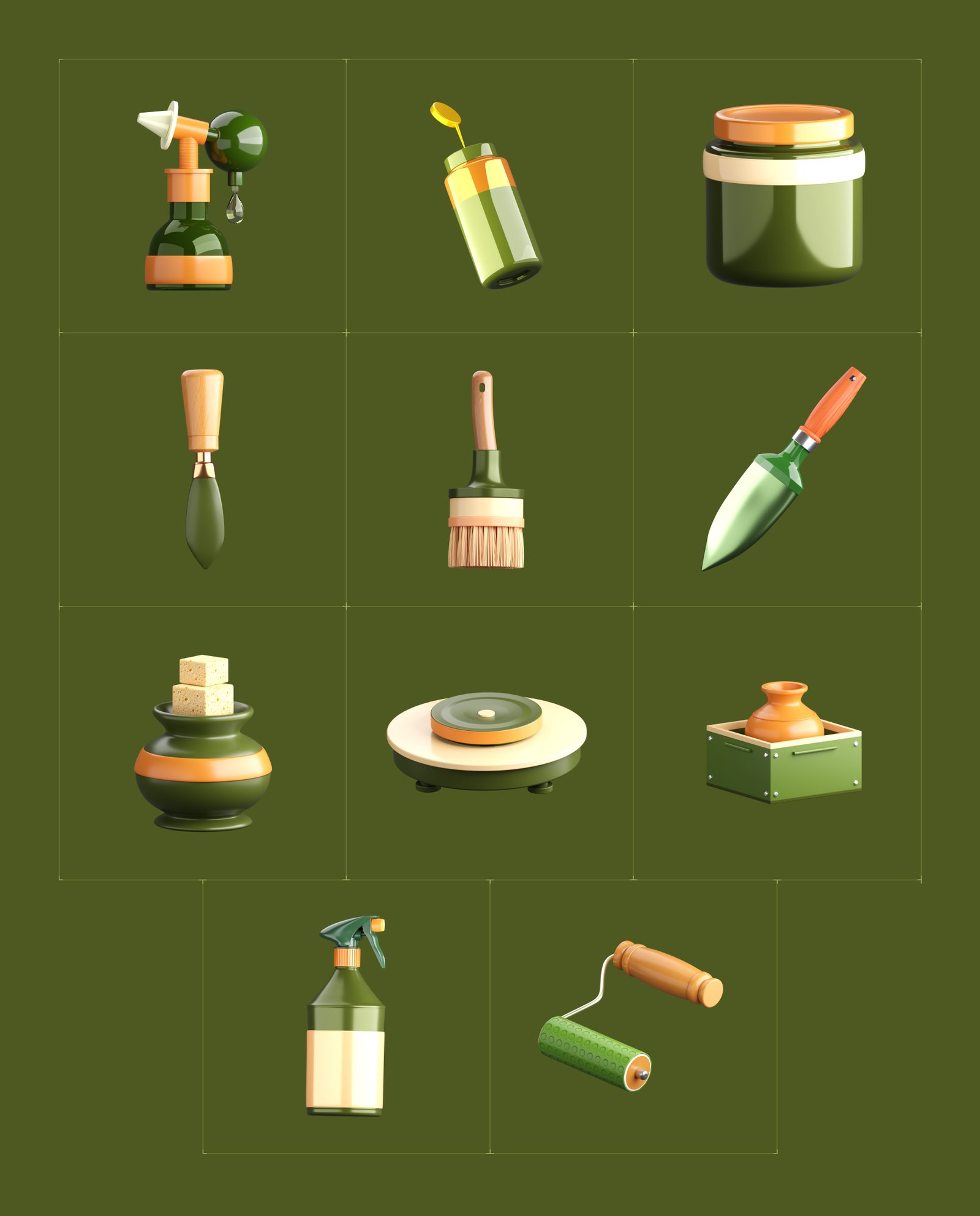 3D Pottery Icon Collection