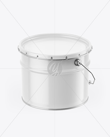 Glossy Tin Can w/ Metallic Handle Mockup
