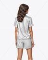 Woman Wearing Pajamas with Shorts Mockup