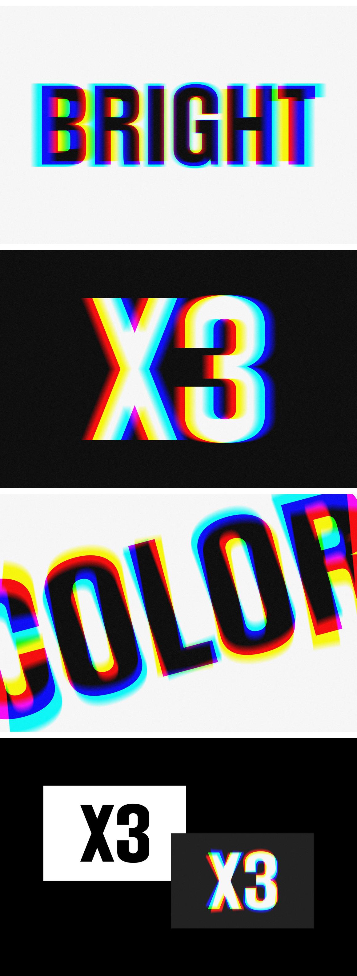 Anaglyph Blur Text Effect