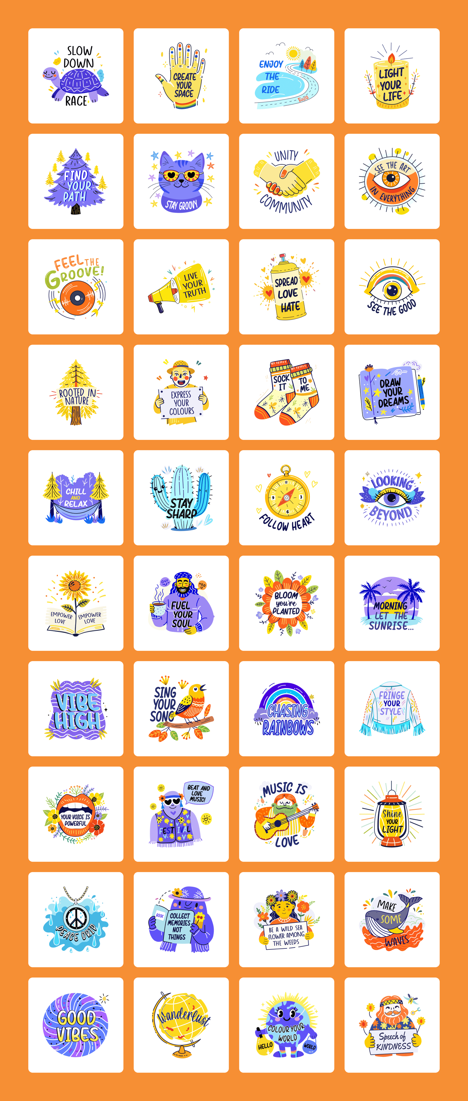 Hippie Stickers