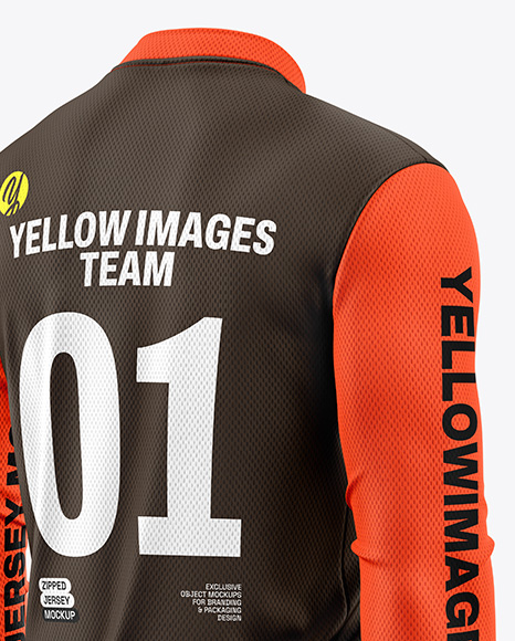 Mesh Jersey Mockup - Back Half Side View