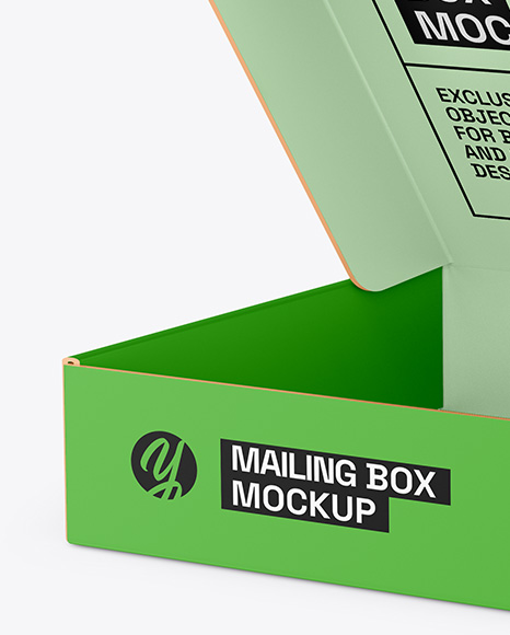 Opened Paper Mailing Box Mockup