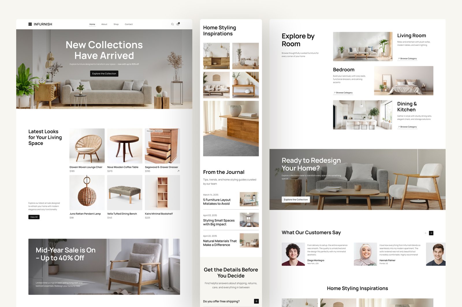 Infurnish - Furniture E-Commerce Website UI Figma Template
